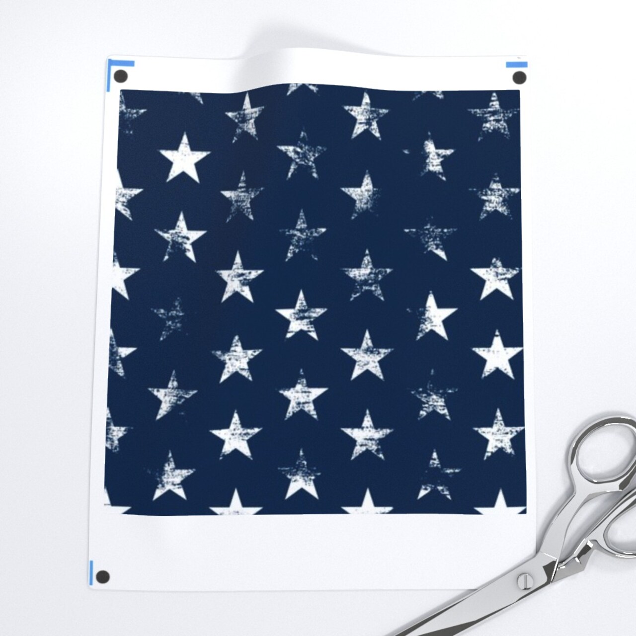 Distressed White Stars Navy Blue Grunge Vintage 4Th Of July American Flag Red America Stripes Patriotic Independence Day Celebration Shabby Custom Printed Fabric by Spoonflower Various Fabrics by the Yard or Fat Quarter